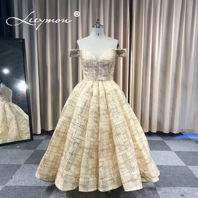 Robe De Soiree золото с блестками вечернее платье, с вырезом лодочкой бальное платье вечернее длинное официальное плиссированное платье - Цвет: Gold