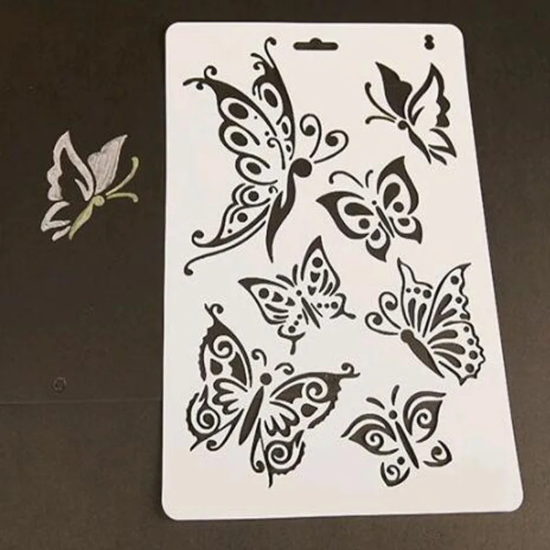 

Reusable Stencil For Butterfly Scrapbooking Stamping Embossing Paper Card Drawing Template Stencil Crafts Bullet Journal Stencil
