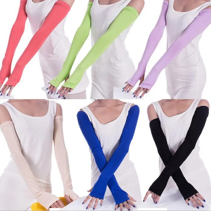 Women Girl Arm Warmer cotton Long Fingerless Gloves Fashion clothing accessories | Аксессуары для одежды