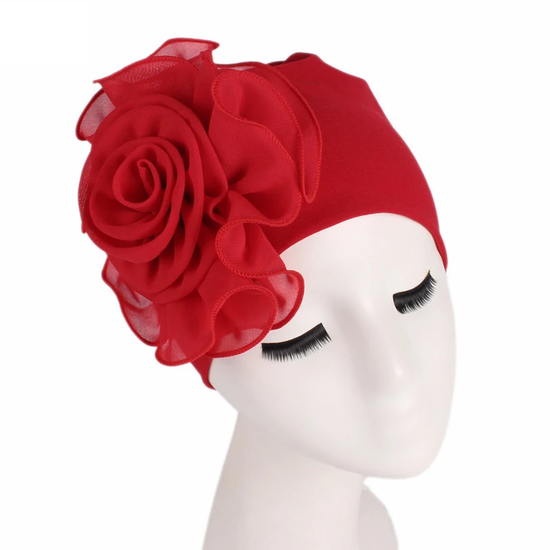 400 шт./лот новый большой шапочка с цветком Кепки леди элегантной моды шапка после химиотерапии Кепки Для женщин тюрбаны