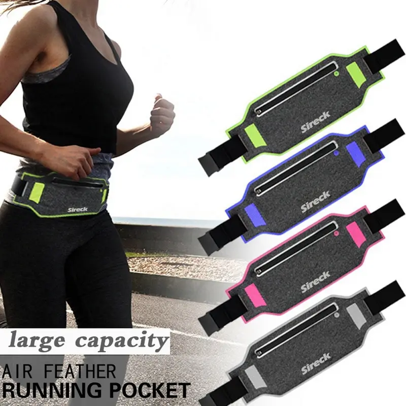 

Men Women Waist Bag Belt Pouch For Key Money Phone Female Packs Anti Theft Ultra Thin Reflective Belly Bag