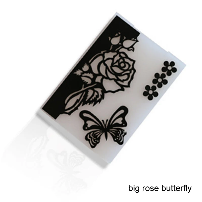 Embossing Folder Wedding Decor Photo Album Wine Bottle Christmas Love Heart Card Making Scrapbooking Paper Card Craft - Цвет: big rose butterfly