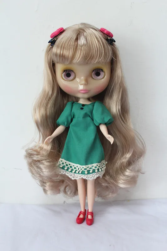 Blygirl легкая абрикосовая челка для волос Blyth кукла прозрачная кожа Обнаженная кукла обычное тело 7 суставов для собственного изменения