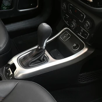 

ABS Plastic Matte for Jeep Compass 2017 2018 Car gear shift knob frame panel Decoration cover trim Car styling Accessories 1pcs