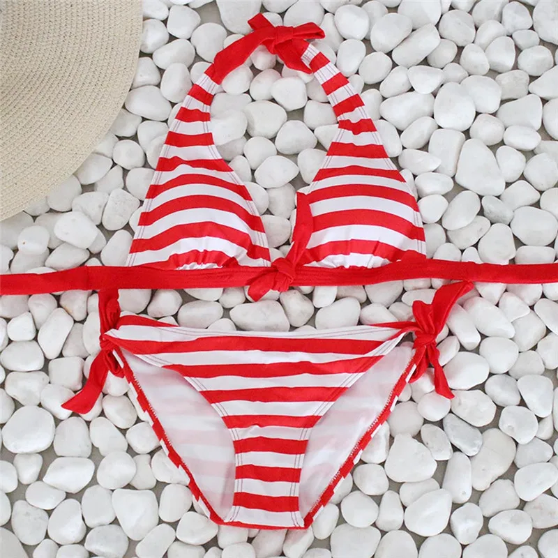 2019 New Women Bikini Set Striped Swimsuit Swimwear Beachwear Bathing Suit Bathing Swimwear Bathing Suit Women Beach A24# (12)