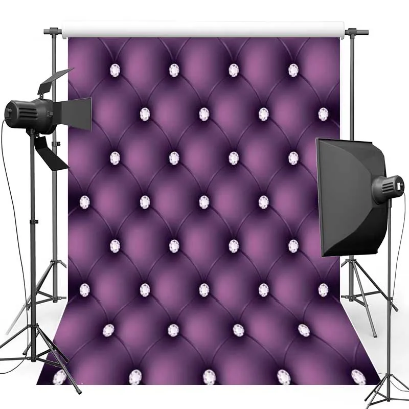 DAWNKNOW Baroque bed headboard tufted Vinyl Photography Background Purple New Fabric Flannel Backdrops for photo studio F606 | Электроника