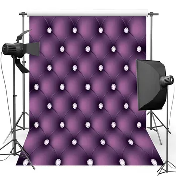 

DAWNKNOW Baroque bed headboard tufted Vinyl Photography Background Purple New Fabric Flannel Backdrops for photo studio F606