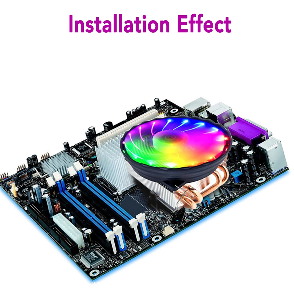 4 Heatpipes 120 مللي متر وحدة المعالجة المركزية برودة LED RGB مروحة ل إنتل LGA 1155/1151/1150/1366 AMD 2019HOT الأفقي وحدة المعالجة المركزية برودة
