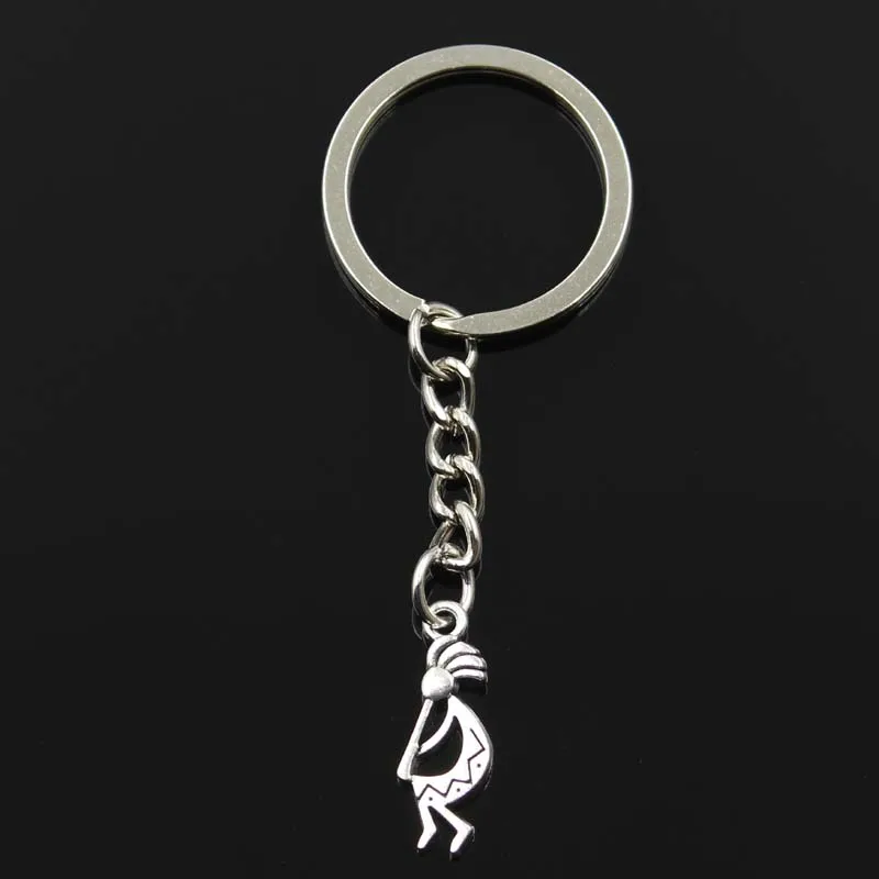

Fashion native kokopelli 24x9mm Pendant 30mm Key Ring Metal Chain Silver Bronze Men Car Gift Souvenirs Keychain Dropshipping