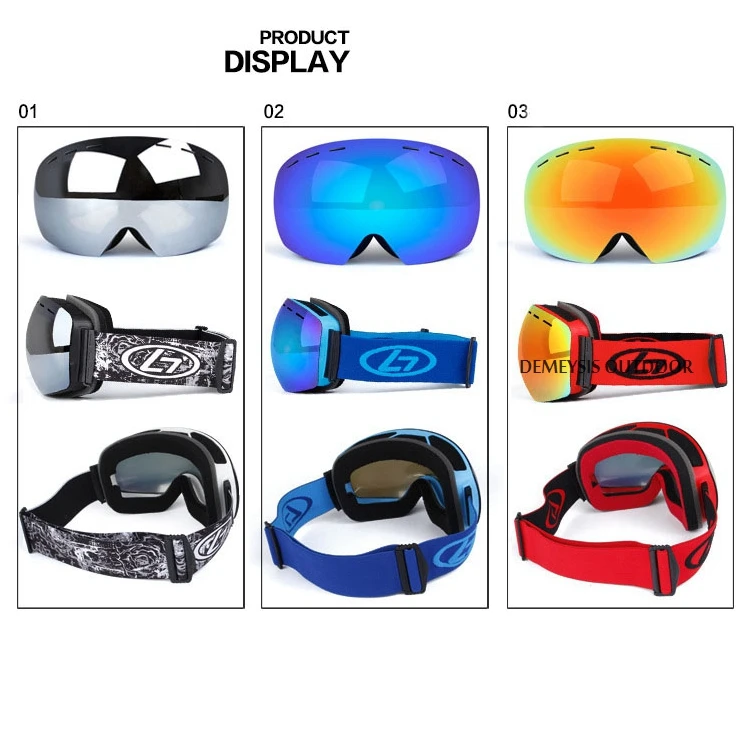 UV400 تزلج نظارات عدسة مزدوجة لمكافحة الضباب نظارات التزلج التزلج على الجليد كبيرة الشتاء كروية نظارات التزلج