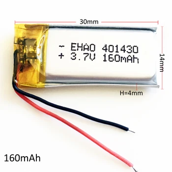 

3.7v 160mAh 401430 Lithium Polymer LiPo Rechargeable Battery cells For Mp3 GPS PSP bluetooth Headphone Headset smart watch