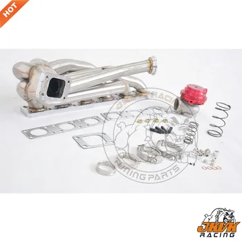 

JKVK RACING Brushed 3.0mm SS321 Top Mount T3 T04E Turbo Manifold For E36 325i 328i GT35 1992-98+44mm Vband Wastegate