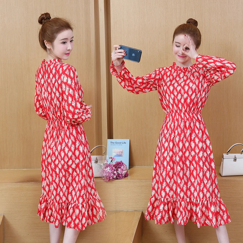 

YICIYA Plus size dress XXXL 4xl 5xl For woman cotton linen ruffles elegant vintage large dresses winter 2019 spring red clothes