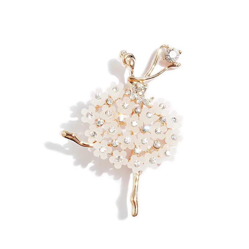 

Temperament Simple Korean Crystal Dance Women's Brooch Retro Suit Decorative Pin