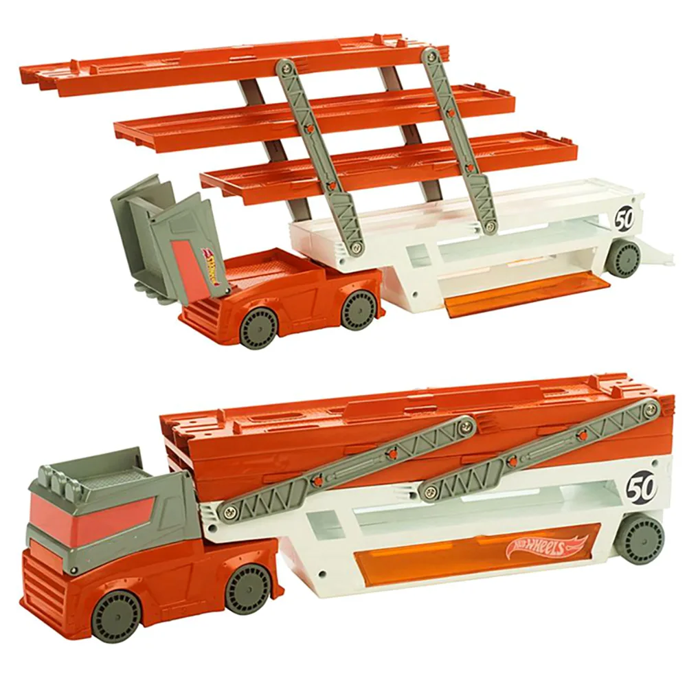 

Big Cool Hot Wheels Mega Hauler 6-layer Container Vehicles Trucks Cars Transporter Toy