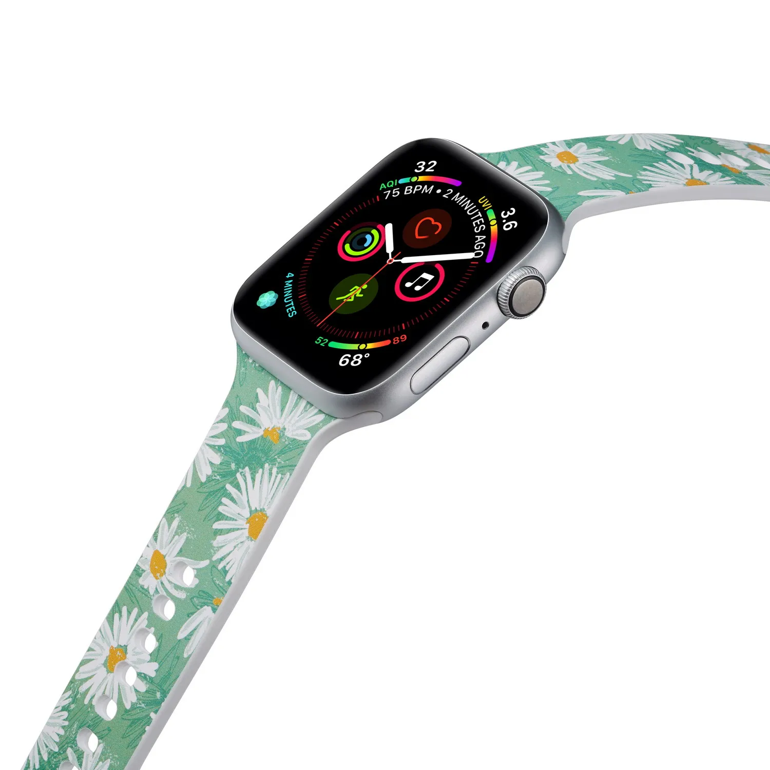 Женский силиконовый ремешок для Apple Watch Band 44 мм 38 мм 42 мм 40 мм Мягкие Цветочные Широкие ремешки для Apple Watch 4 3 2 1