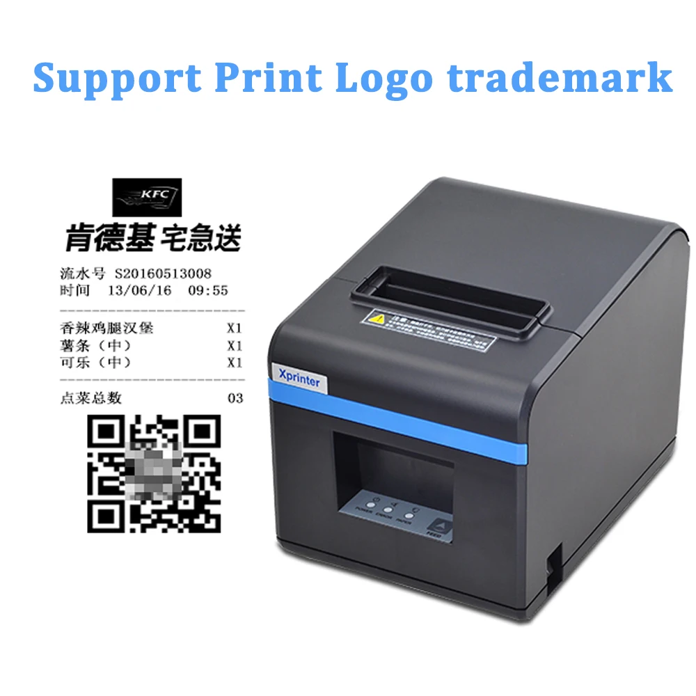 Xprinter 80 мм Термопринтер pos-принтер с автоматическим резаком для кухни USB/Ethernet порт Поддержка денежный ящик ESC/POS