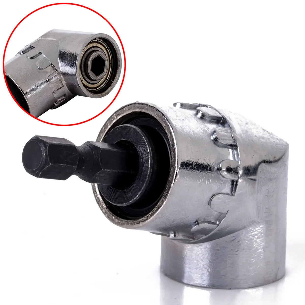

105 Angle 1/4" Extension Hex Drill Bit Screwdriver Socket Holder Adaptor