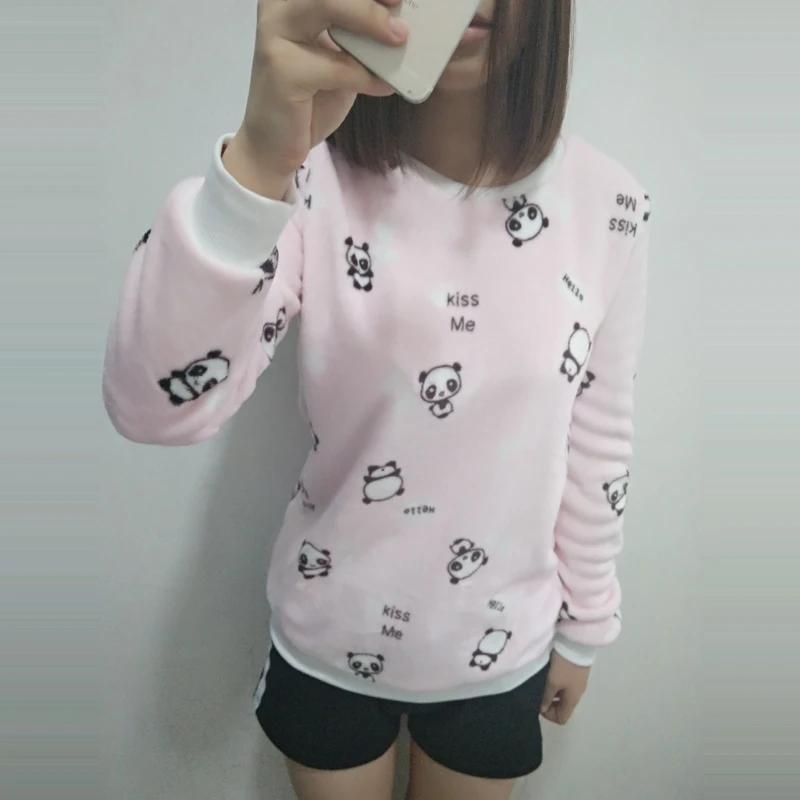  Fashion Brand Harajuku Cute panda harajuku hoody sweatshirt for Women 2017 spring winter high quali