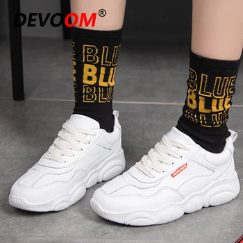 

Women Running Shoes Sneakers Sport Shoes Lace-Up Beginner Rubber Fashion Round Cross Straps Flat New White Sneakers Basket Femme