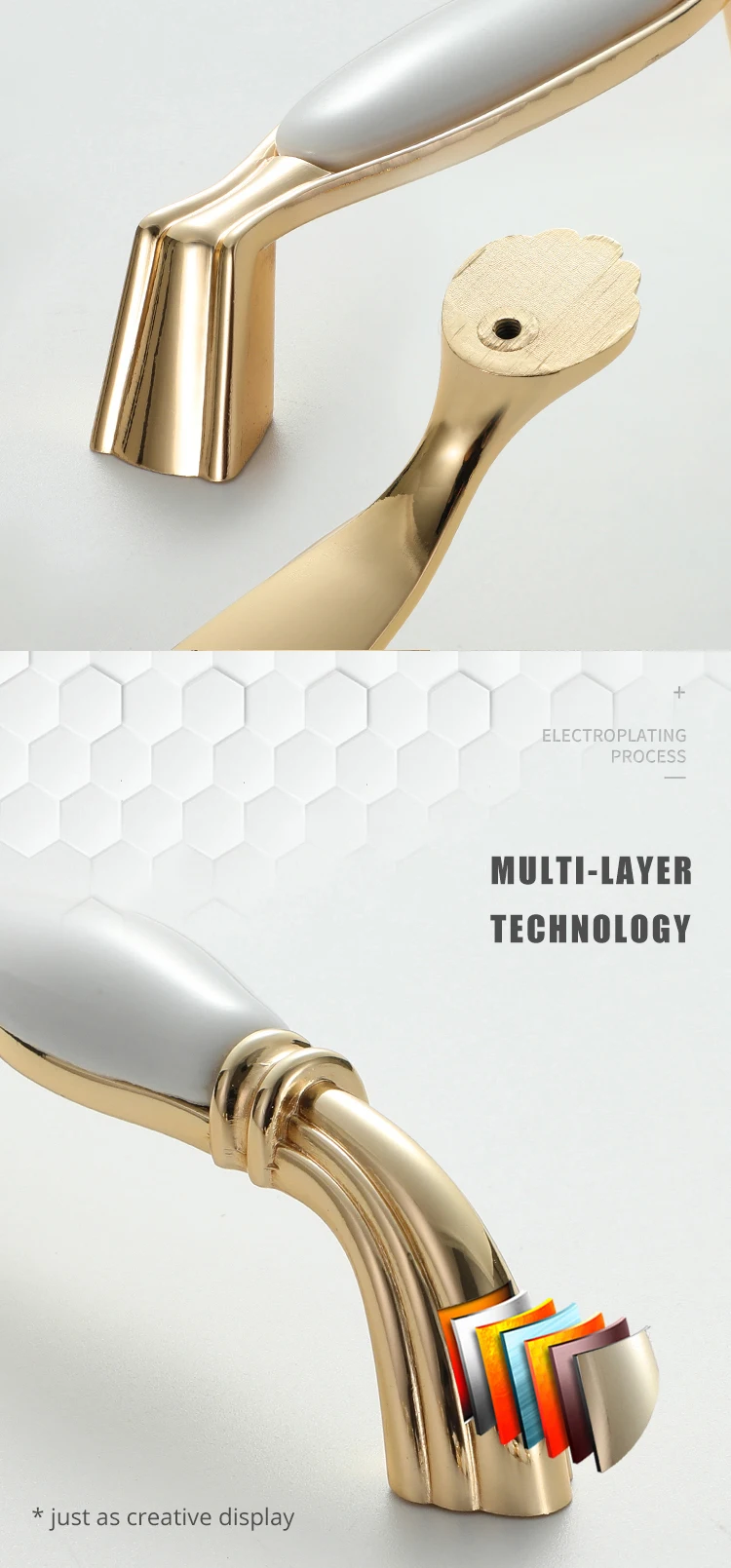 NAIERDI Gold White Creamic Gold Cabinet Handles Knobs Drawer Pulls Kitchen Door Handles Furniture Handle Cabinet Door Hardware