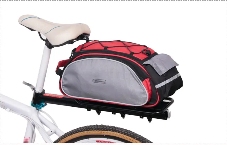 Clearance ROSWHEEL Bicycle 13L Carrier Bag Bike Rack Pannier Trunk Basket Back Seat Shelf Pouch Cycling Luggage Shoulder Handbag 14541 18