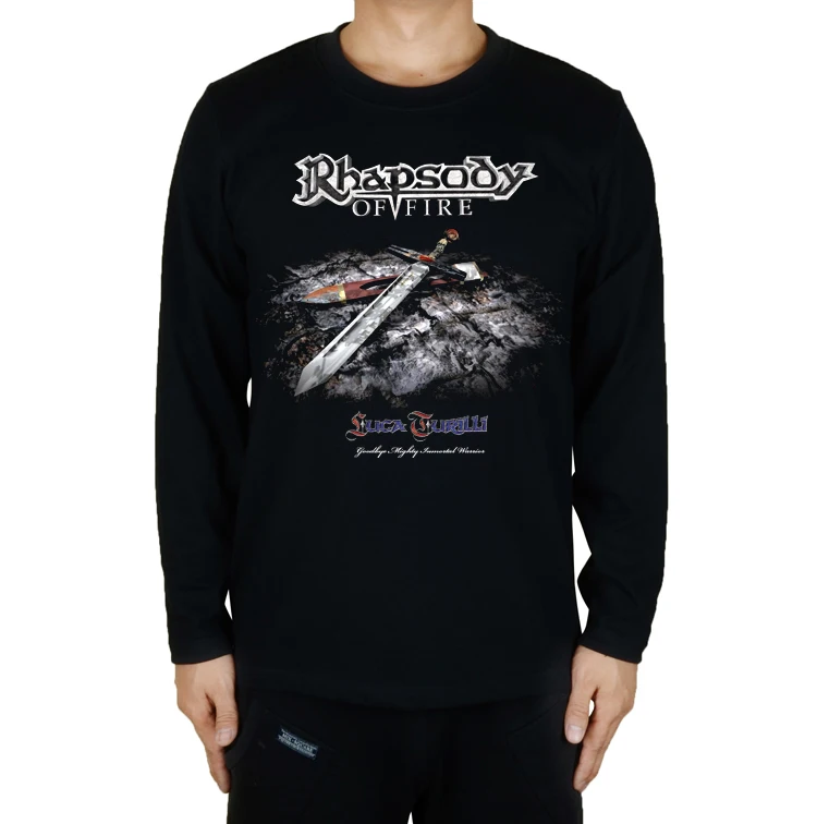 15 дизайнов Rhapsody дождь тысячи пламеней рок Бренд для мужчин и женщин рубашка панк фитнес тяжелый рок тяжелый металл полный длинный рукав Тройник
