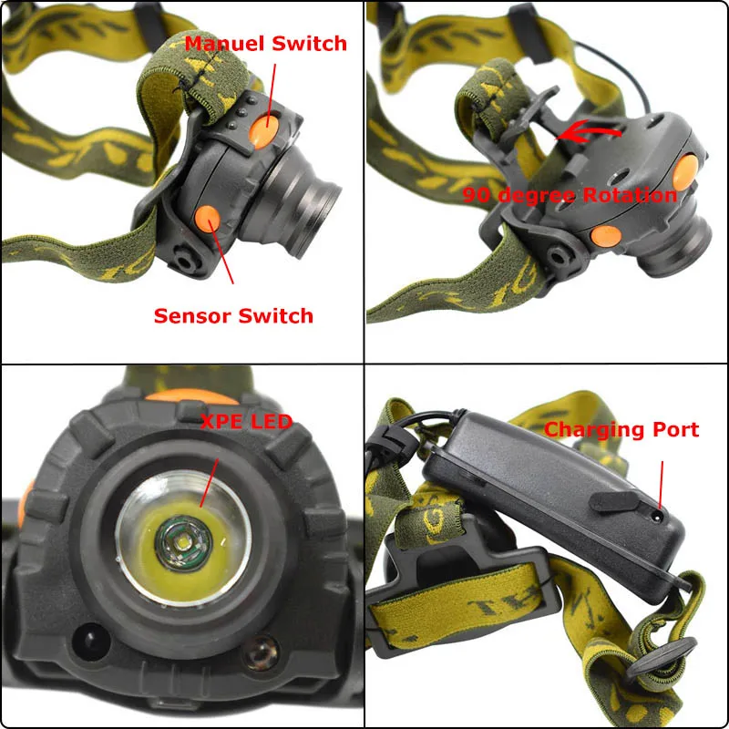 Infrared Sensors Head Lamp Torch 4