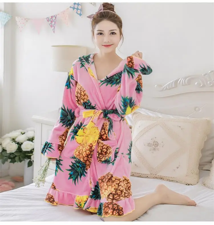 HaloSweet, зимний халат, женское кимоно, махровый Халат VS Peignoir Femme, банная одежда, одежда для сна, женская ночная рубашка, Халат