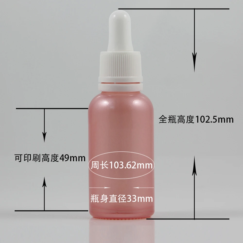 Rosa de Vidro Frasco de Óleo Essencial com Conta-gotas Recipiente de Vidro Conta-gotas do Óleo Atacado Onça Vazio Branco Cap 30 ml Essencial 50 Pcs 1 2 Garrafas reutilizáveis