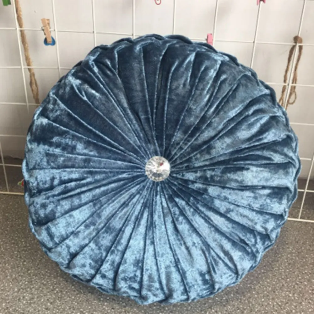

European Round Cushion Wheel Round Ice Velvet Pumpkin Pillow Luxury Home Fabric Decorative Pillow With Core