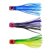  3 pcs mixed color Small size soft head octopus skirt bait sea trolling fishing lure salt water lures 6.5 inch 33g