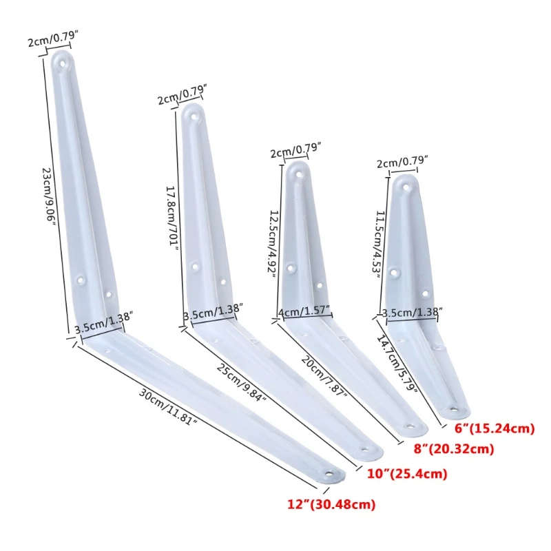 

L Shape Right Angle Shelf Bracket Tripod Shelving Supports 6/8/10/12 Inch