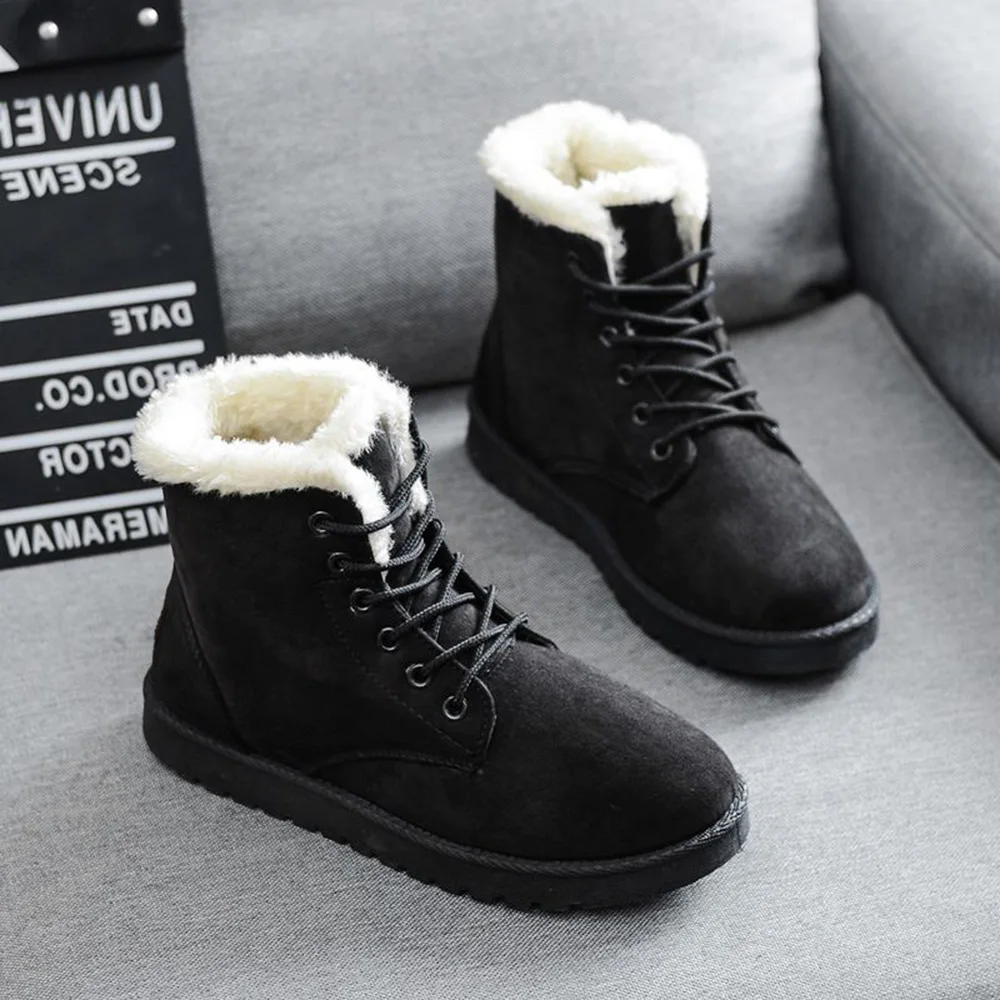 

Women Boots Warm Winter Boots Female Fashion Women Shoes Faux Suede Ankle Boots for Women Botas Mujer Plush Insole Snow Boots