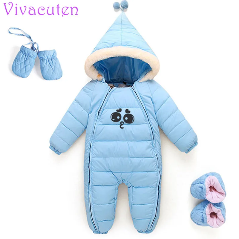 

Thick Warm Infant Baby Rompers Newborn Winter Clothes Cotton-padded Baby Boy Girl Jumpsuit Hooded Kid Toddler Outerwear