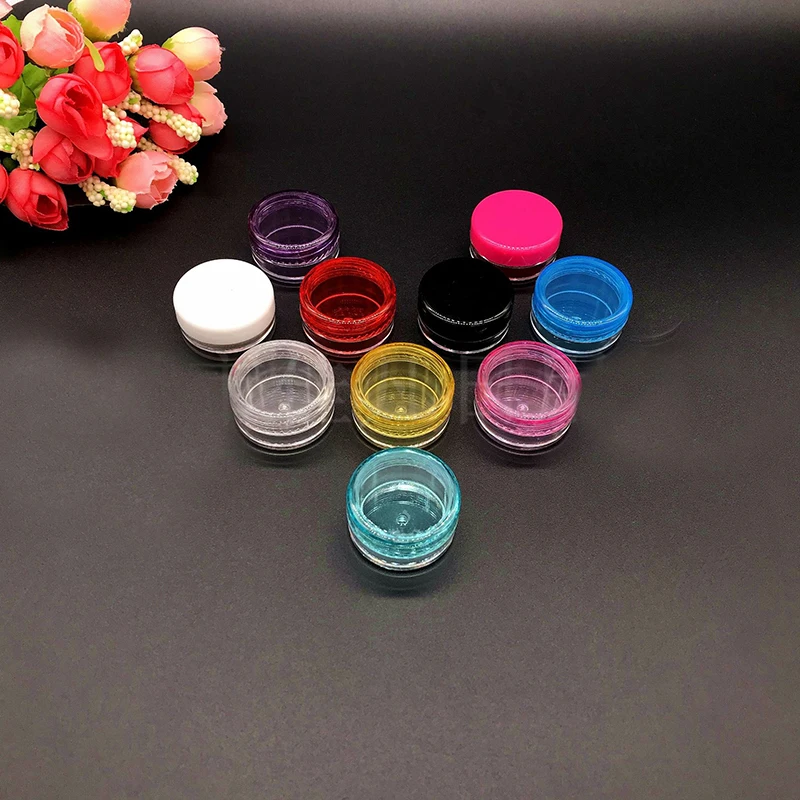 

Acrylic 10pcs 3/5g Empty Cosmetic Jar Pot Travel Portable Eyeshadow Makeup Face Cream Vial Bottle Sample Cosmetic