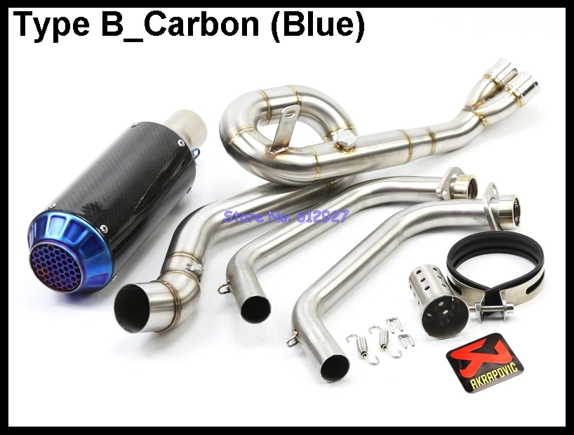 Motocicleta para mt-03 MT03 r25 R3 R30 de escape Sistema de carbono Fibra silenciador escape y conectar mediados tubo delantero (2014-2016)