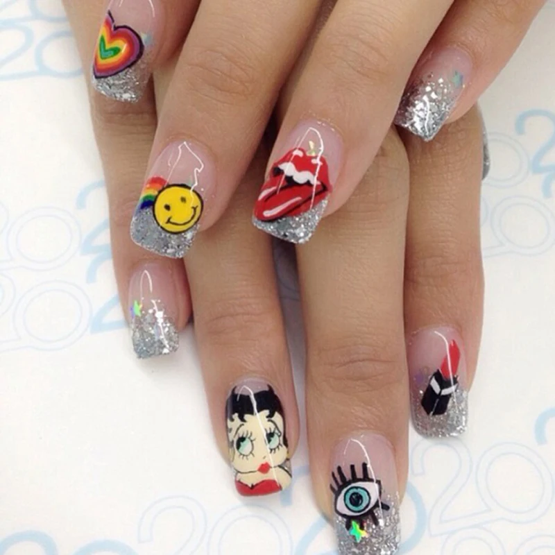  Computer and screen build in CE approved 5 nails printer flowers printer nail art equipment flower 