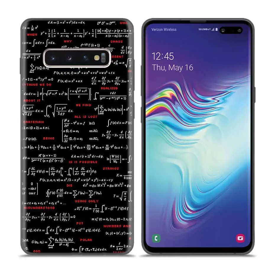 Чехол Capas Coque для samsung Galaxy S10 S9 S8 Plus 5G A30 A50 A70 A40 A20 Note 8 9 10 чехол каркас Альберт Эйнштейн формула математика - Цвет: AS-014