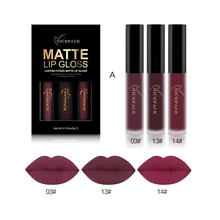 3 шт./компл. телесного цвета Matte Lip Глянцевая жидкость стойкая помада для макияжа, косметика для губ