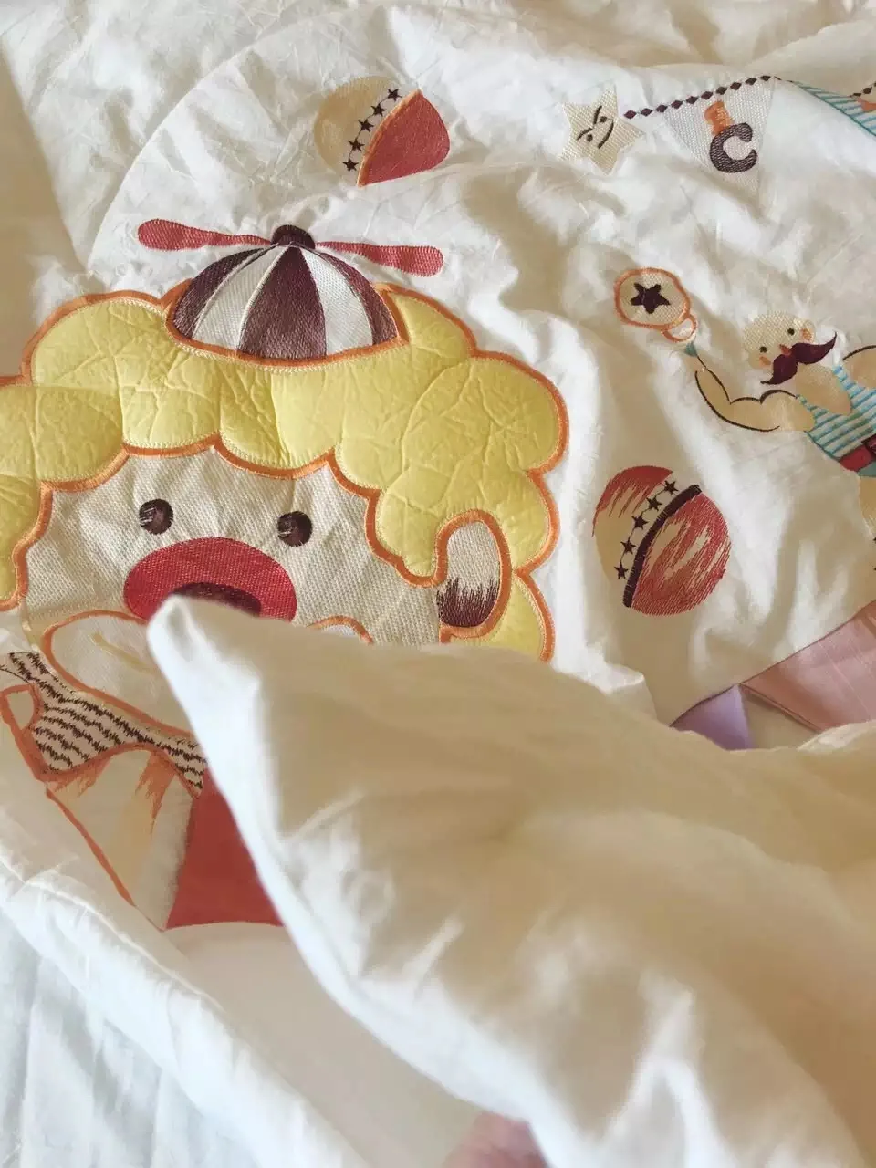 Летнее одеяло охлаждающий воздух одеяло Цирк клоун мультфильм Стиль Милая Аппликация Вышивка одеяло хлопок Наружный слой