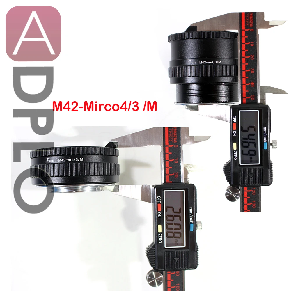 

ADPLO 010760, Adjustable Macro to Infinity Adapter Suit for M42 - M4/3, Lens adapter for M42 Lens to Suit for Micro Four Thirds