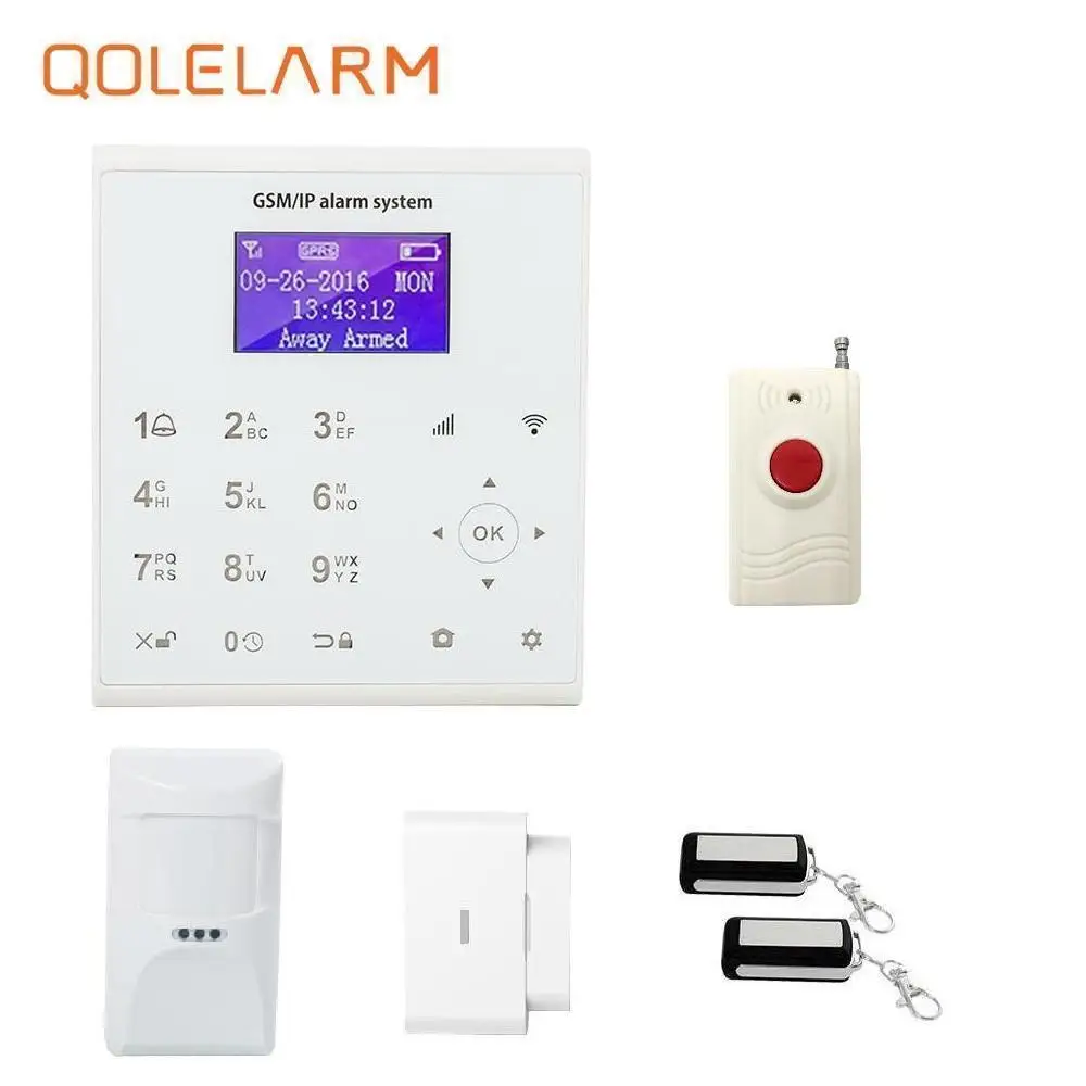 

433mhz Wireless smartphone Android/IOS APP control home security wi-fi gsm alarm system with anti-pet motion Panic button alarm