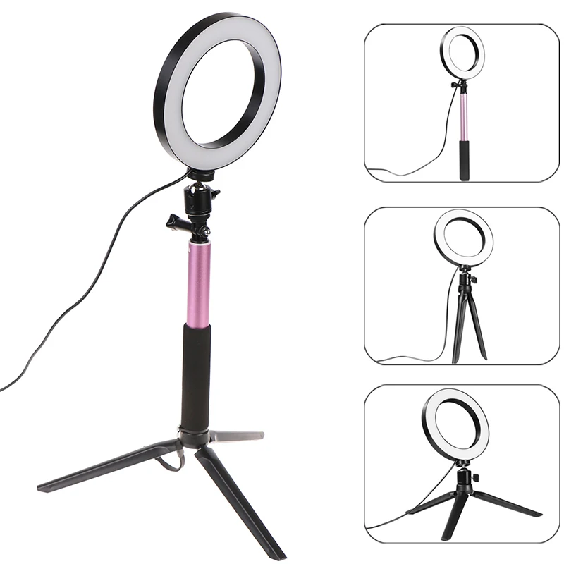 

Dimmable LED Studio Camera Ring Light Annular Lamp With Tripods Selfie Stick Ring Fill Light Photo Phone Video Light For Canon