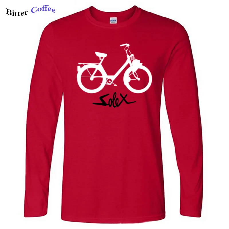 Осенняя мужская футболка Velo Solex Homme Youngtimer винтажная велосолекс Cyclo Мужская футболка с принтом и круглым вырезом футболки