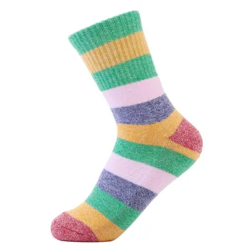 

Women High Quality Brand Cotton Socks Unisex Winter Thermal Warm Socks Women Casual Rainbow Towel Socks 2 Pairs/lots