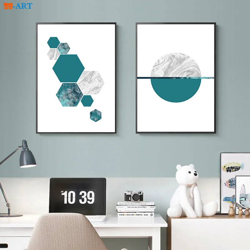 

Geometric Posters and Prints Pastel Wall Art Modern Scandinavian Canvas Painting Living Room Home Decor