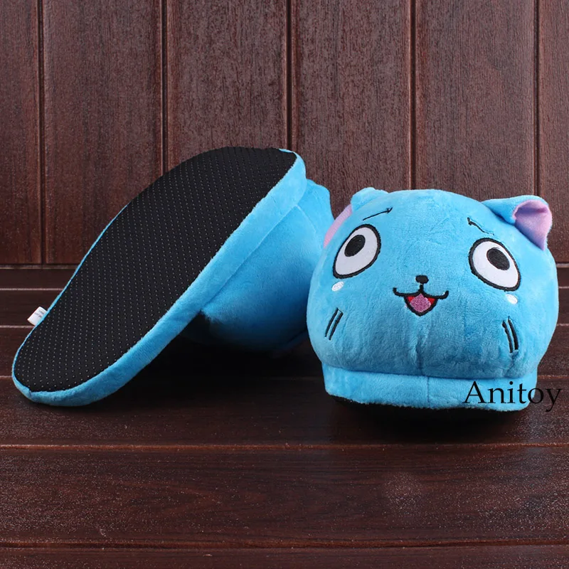 Аниме Fairy Tail Happy Cat плюшевые, для взрослых зимние комнатные тапочки теплая обувь женская зимняя обувь для девочек мягкие игрушечные лошадки