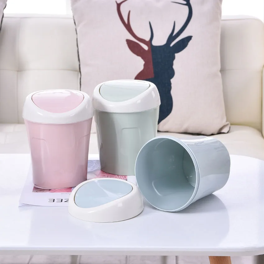 

Creative Cleaning Storage Container Cute Mini Small Waste Bin Desktop Garbage Basket Table Home Office Trash Can With Lid