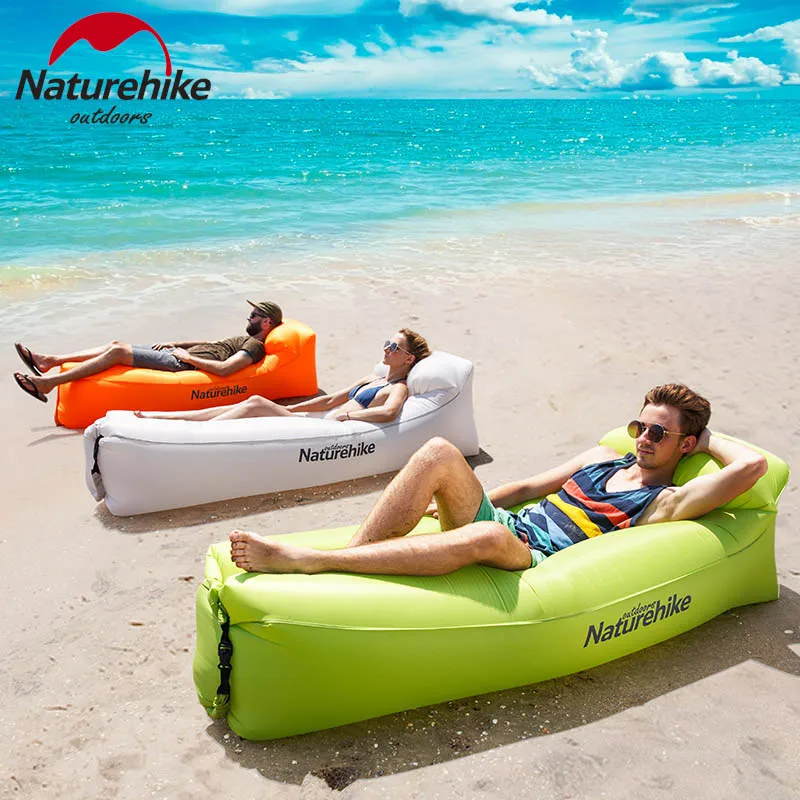 Cama de ar Acampamento ao ar Naturehike Livre Sofá Inflável Portátil Cadeira Praia Espreguiçadeira Conforto Lazer